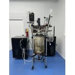 Used USA Lab 50 L Single Jacketed Glass Reactor w/ Vacuum Pump, (2) Total Circulator / Chilliers