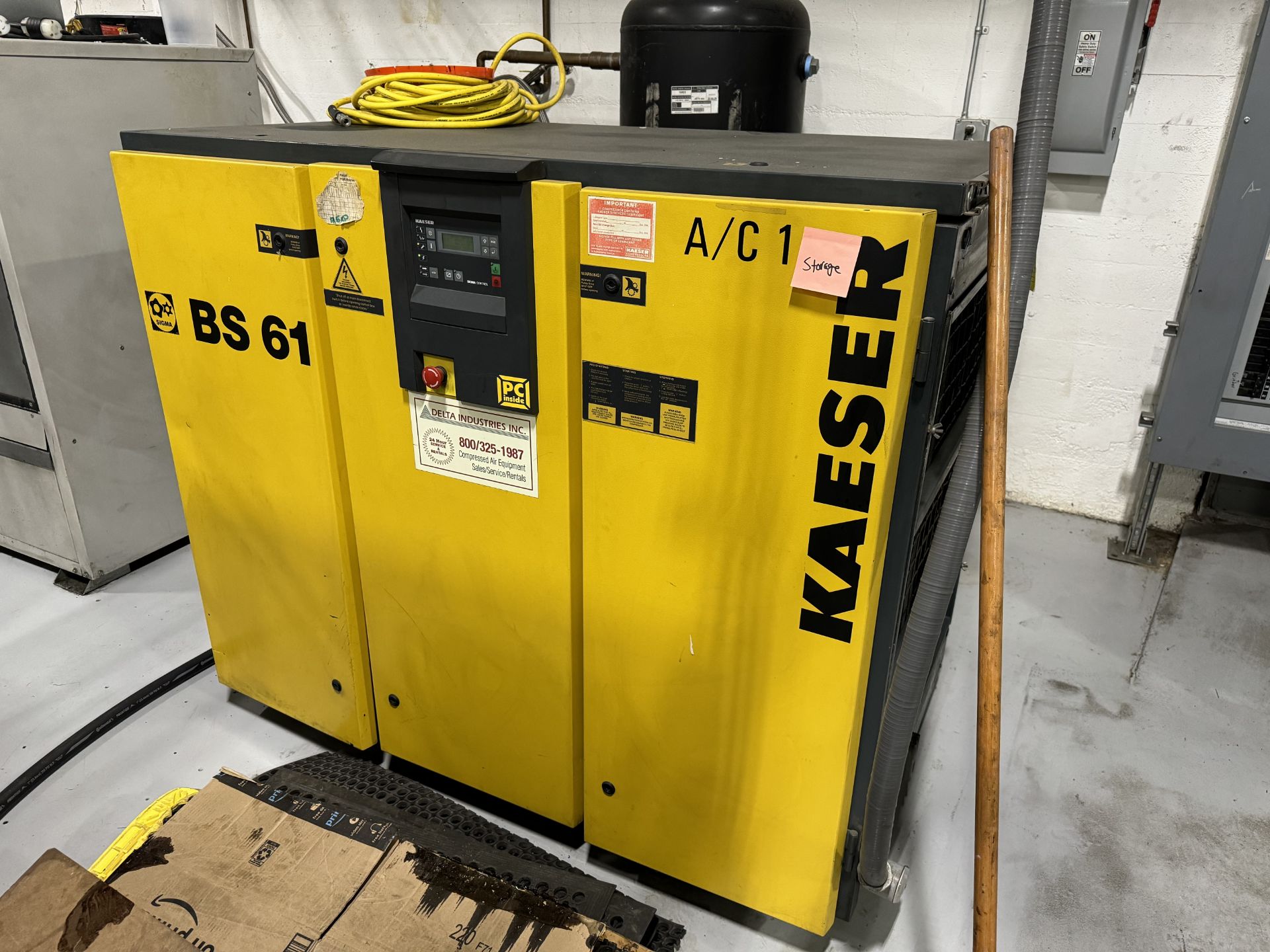 Used Kaeser Rotary Screw Air Compressor. Model BS61