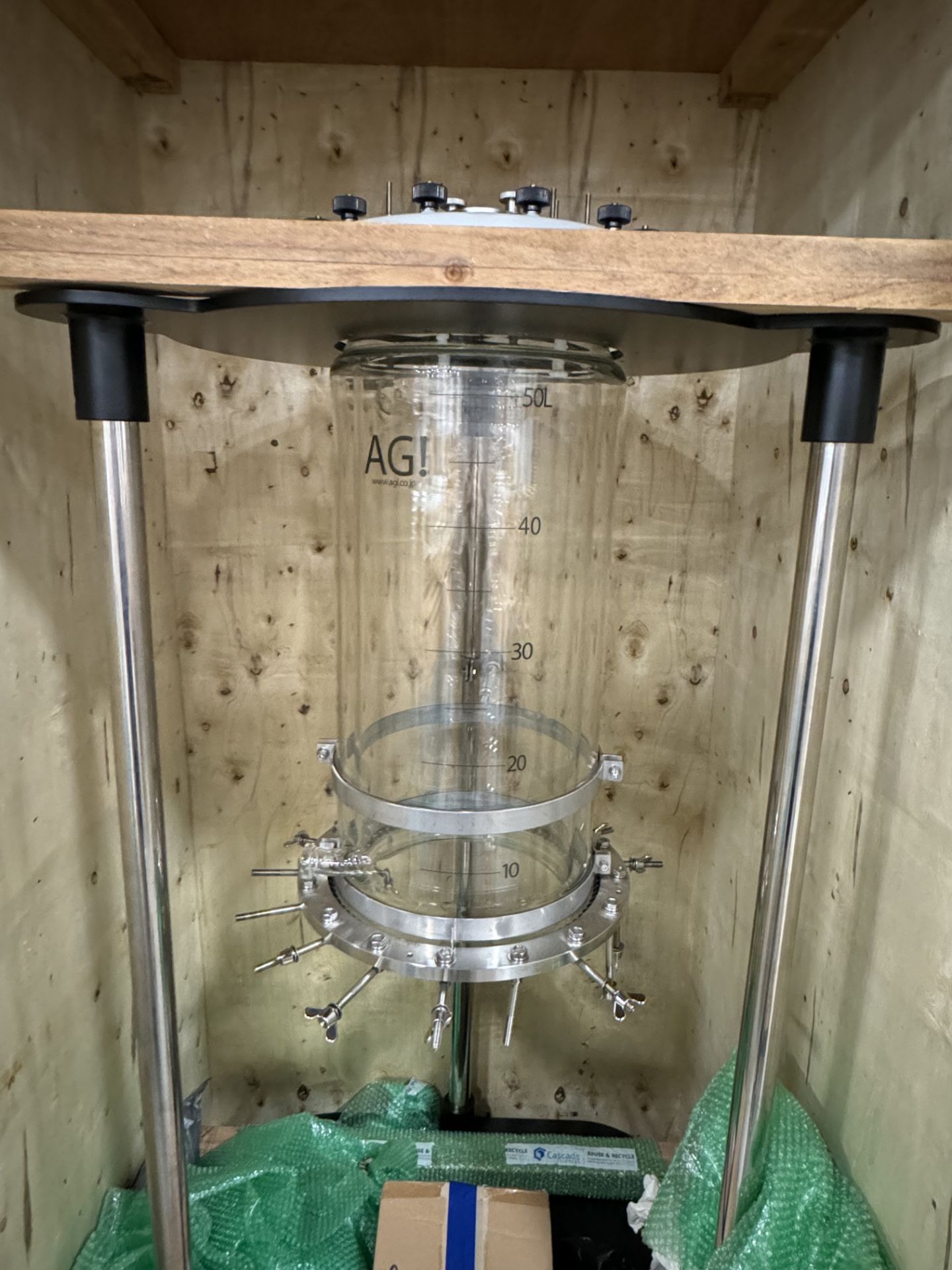 New/Unused 50 L Glass Filter Reactor System w/ Mobile Cart. Model CDR-50.