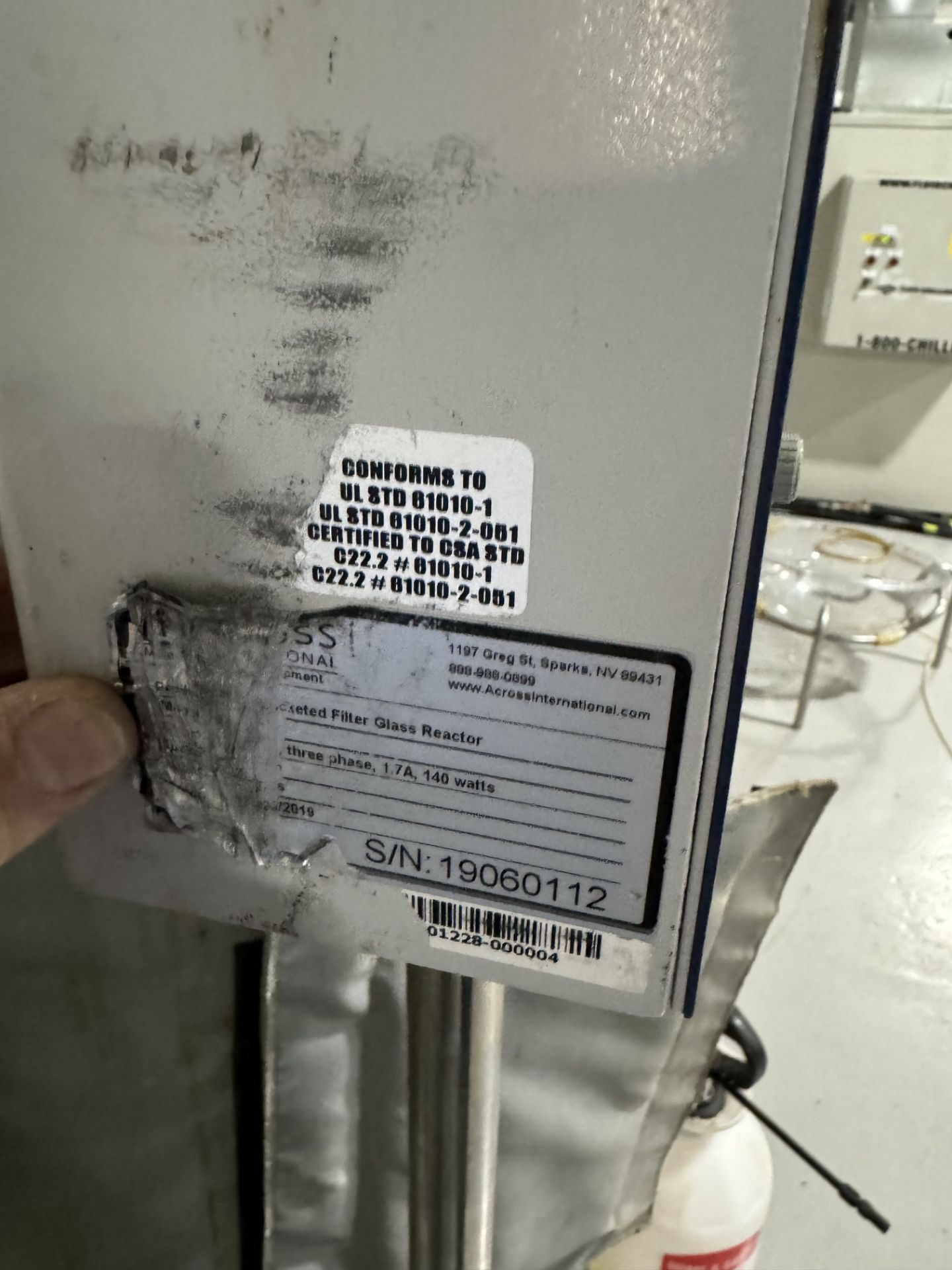 Used Across International 20 Liter Jacketed Glass Reactor. w/ Condenser & Julabo ChillerModel R20. - Image 10 of 13