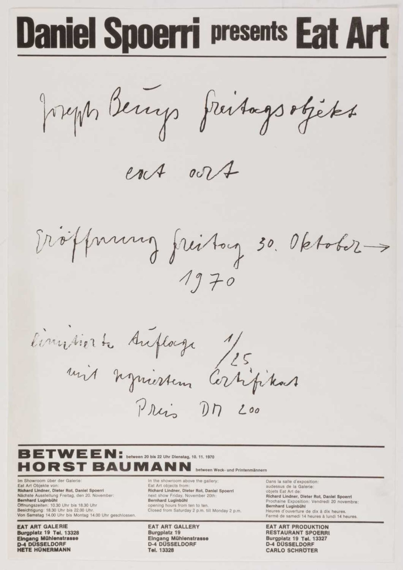 Daniel Spoerri (mit Dieter Roth, Joseph Beuys und Roy Lichtenstein) - Bild 10 aus 15