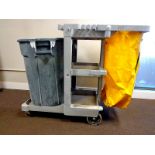 JANITORIAL CARTS - (W/BAG), GARBAGE CANS, 2 SIGNS