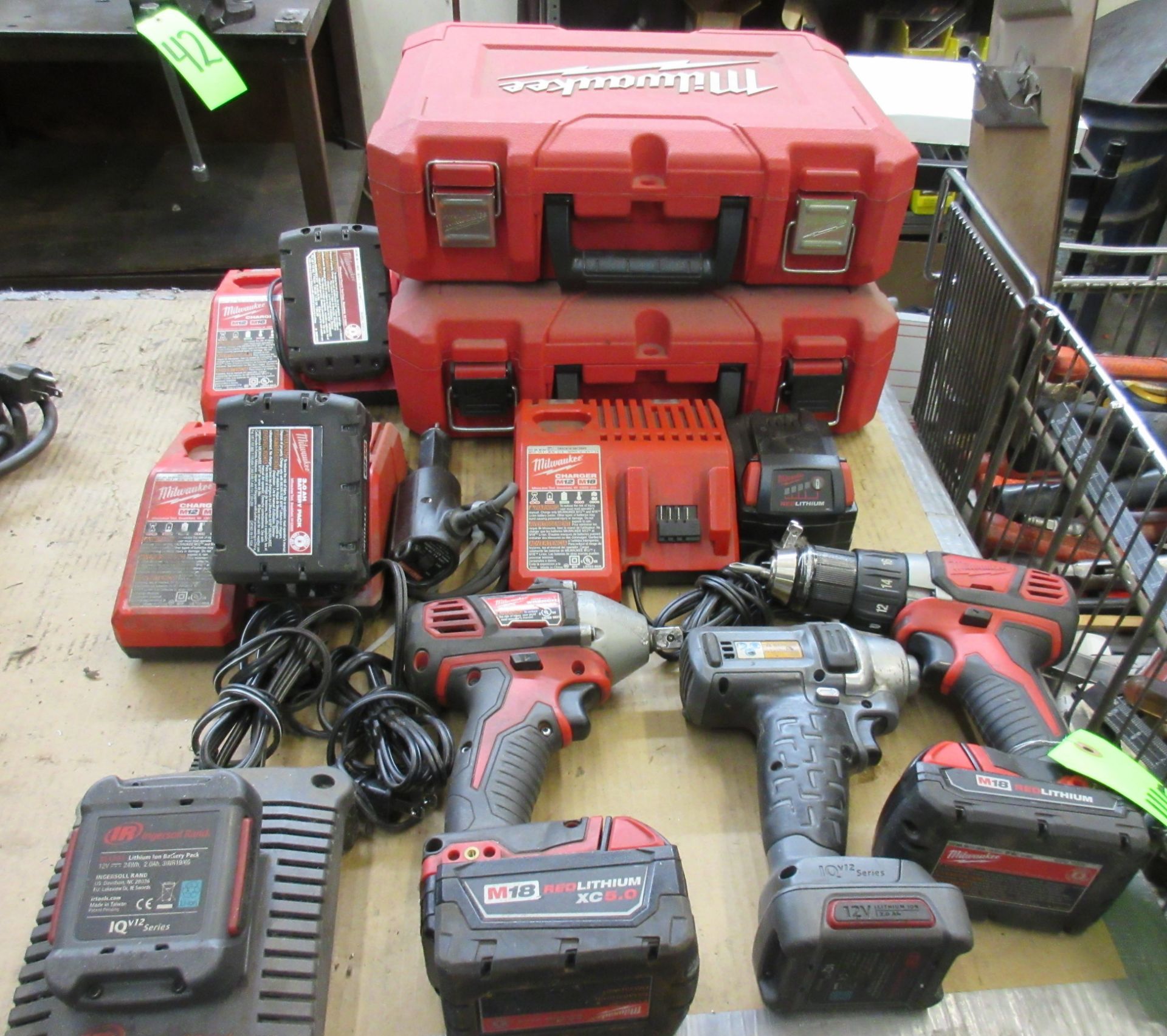 LOT MILWAUKEE CORDLESS IMPACT DRIVER &amp; DRILL WITH (4) CHARGERS, (2 ...