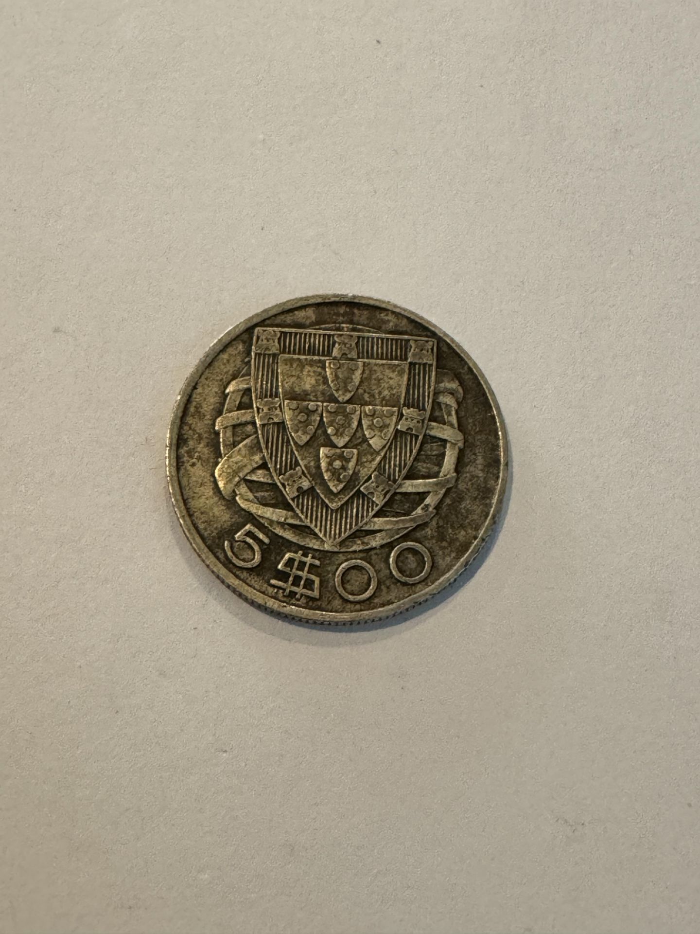 REPUBLICA PORTUGUESA 1934 SILVER COIN 5$00 - Image 2 of 2