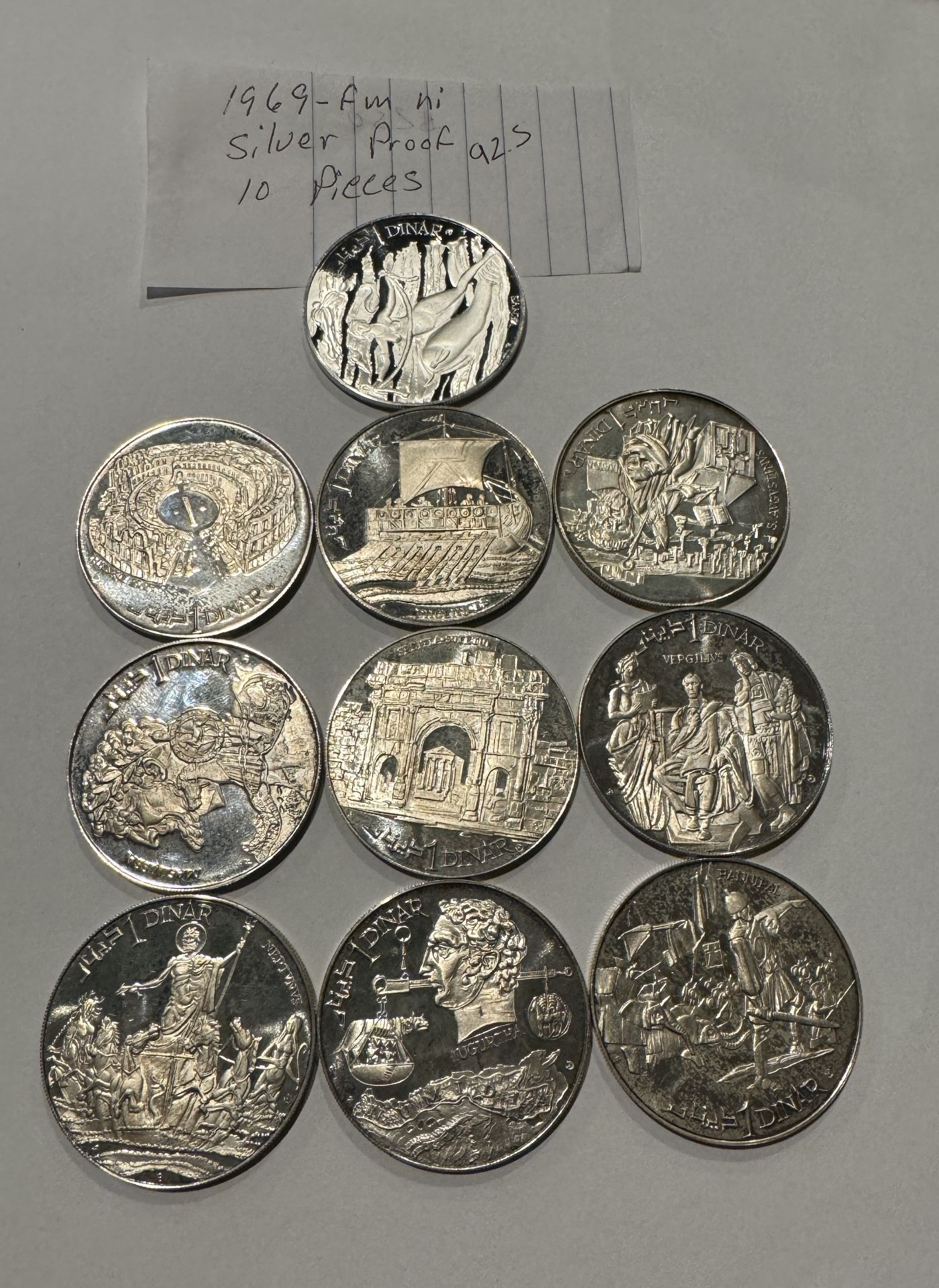 1969-FM SILVER 925 10 PIECE COIN SET