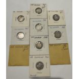 CANADA 10 CENT SILVER DIMES 1902-1910 COMPLETE RUN ADDITIONAL 1909 BOTH LEAVES COIN