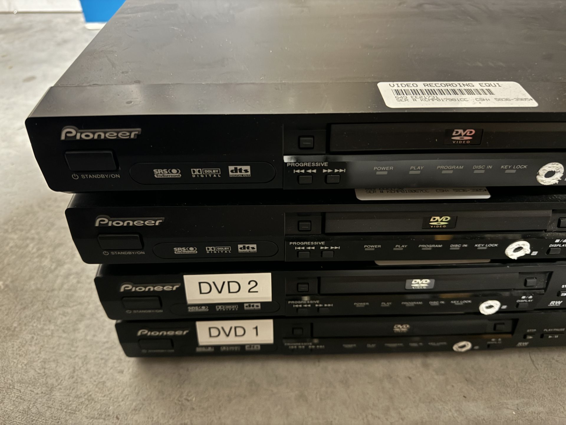 3 PCS Pioneer DVD-V5000 Professional Movie DVD Video Black Disc PlayerS - Image 3 of 4