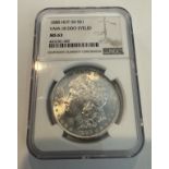 1888 SILVER DOLLAR HOT-50 LIST S$1 COIN VAM-18 DDO EYELID MS63 NGC