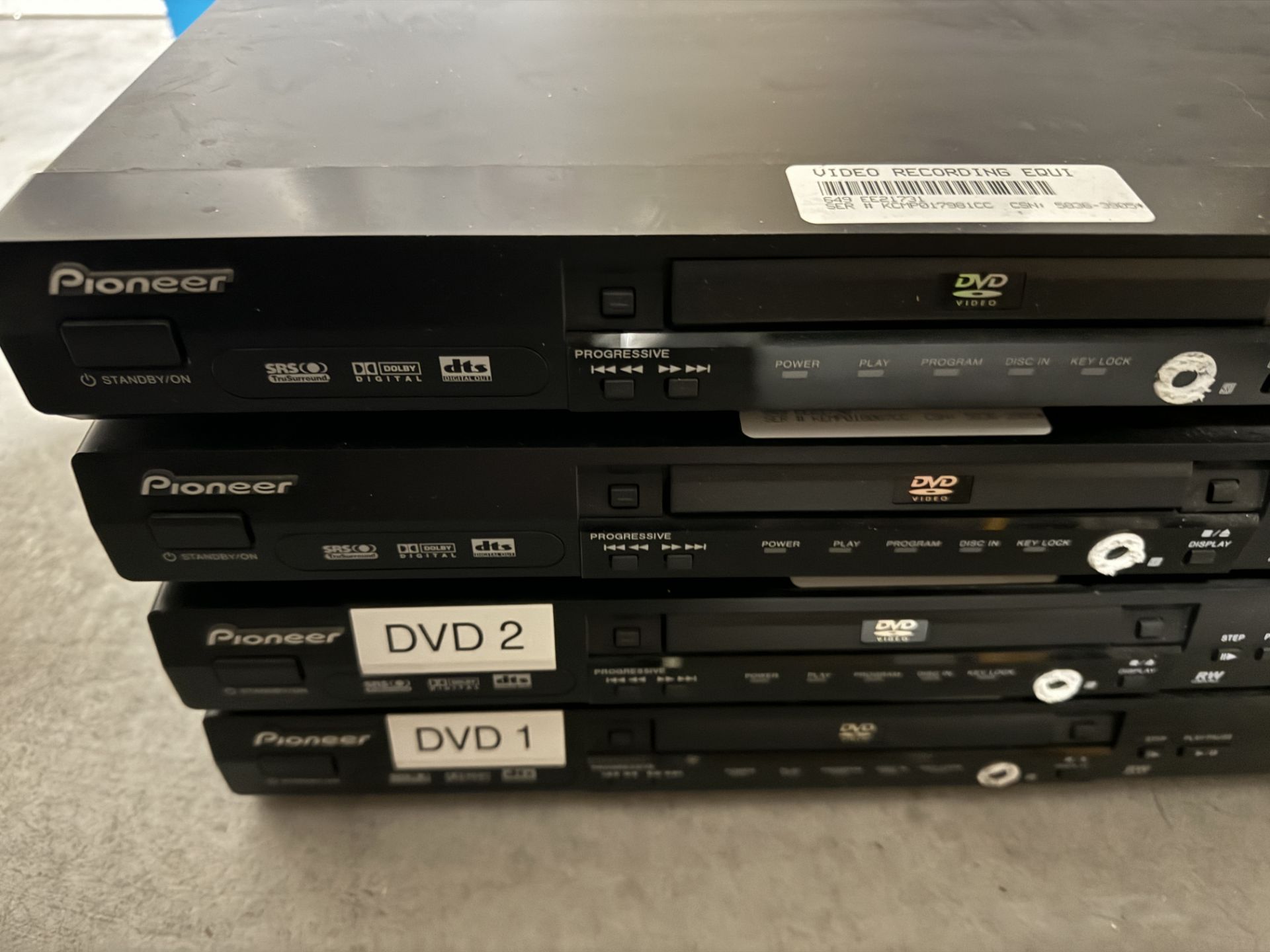 3 PCS Pioneer DVD-V5000 Professional Movie DVD Video Black Disc PlayerS - Image 2 of 4