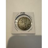 Half dollar silver coin 1934