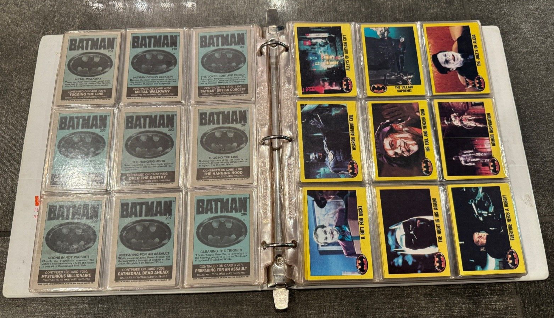 BATMAN Trading Card Set Cards 1989 , 1992 Topps Stadium Club DC Comics in Binder