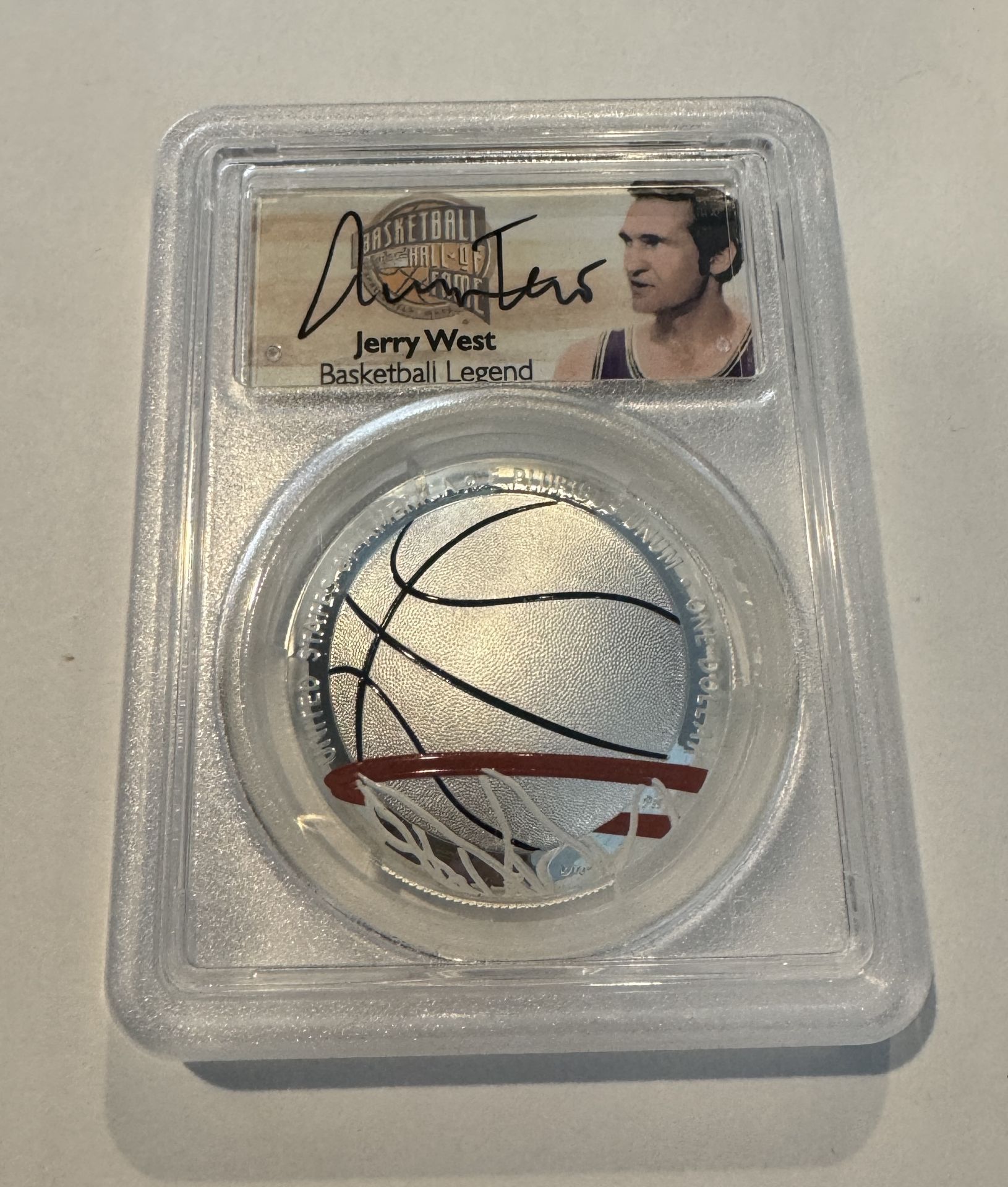 2020-P FIRST DAY OF ISSUE PCGS GRADED BASKETBALL HALL OF FAME JERRY WEST COIN - Image 2 of 2