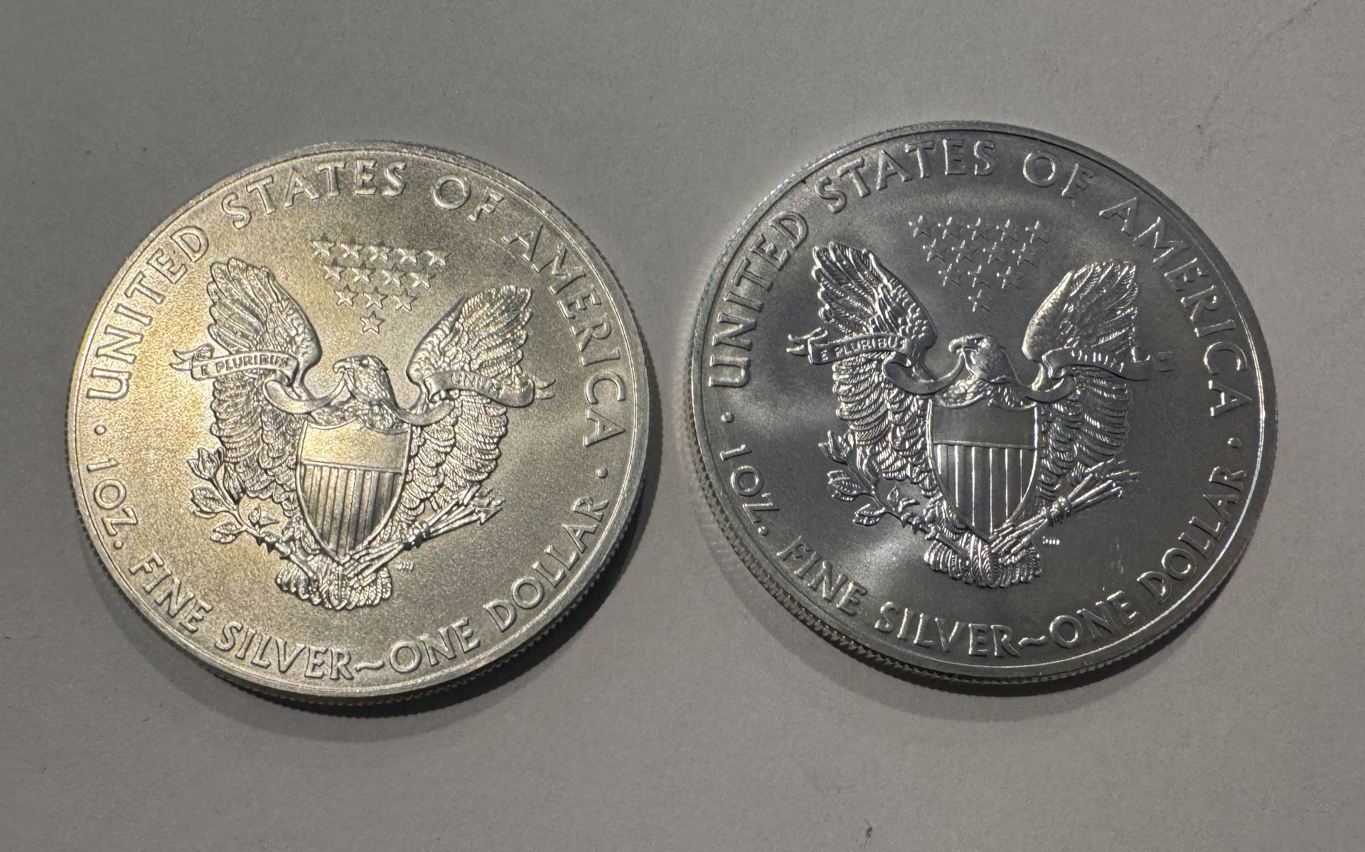 2 PCS 2014 SILVER EAGLE 1 OZ FINE SILVER - Image 2 of 2