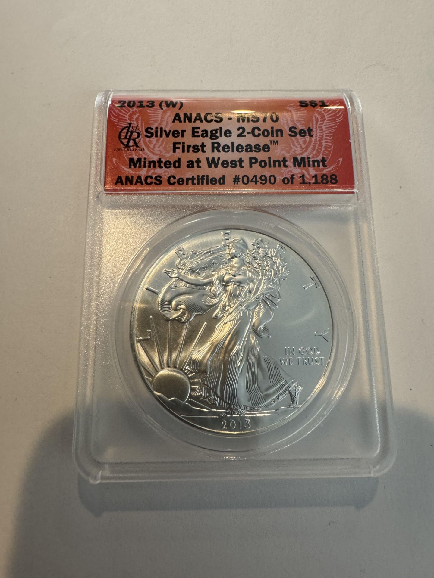 2013 (W) S$1 ANACS - MS70 Silver Eagle 2-Coin Set