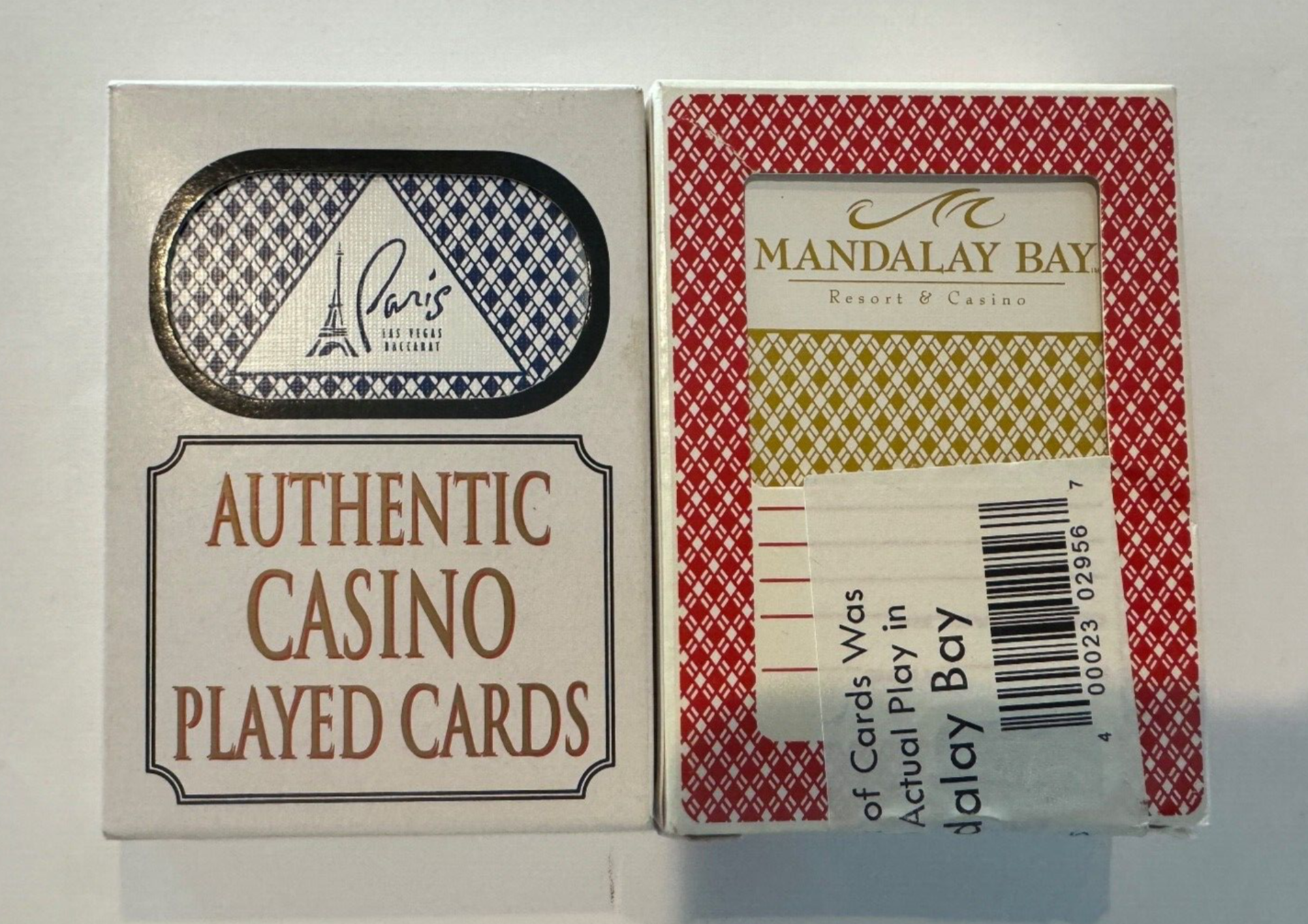 Lot of Paris + Mandalay Bay Las Vegas NV Casino Playing Cards Deck