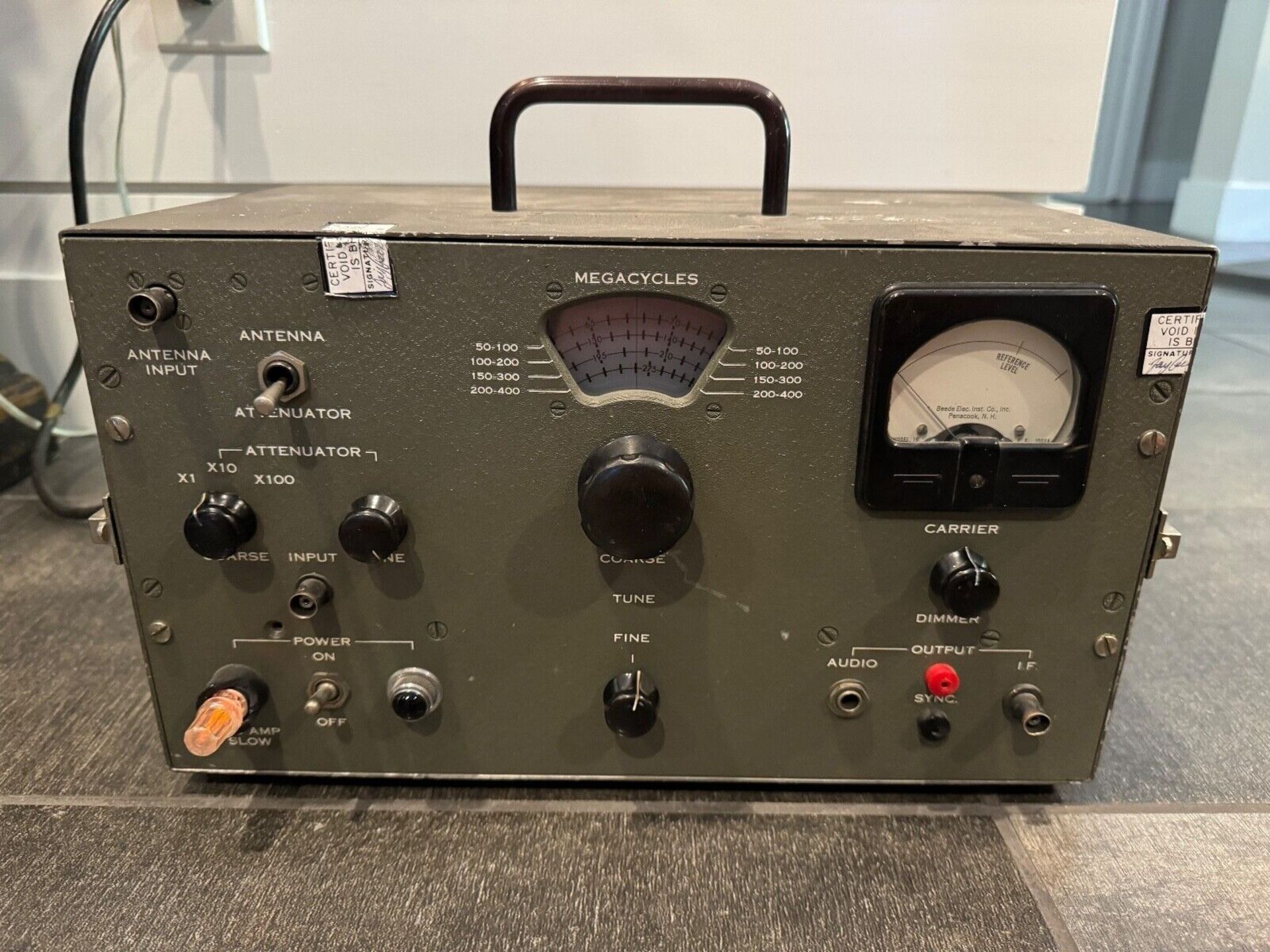 Government Radio Megacycles Attenuator Beede Electric Model 15 Aviation Vintage - Image 3 of 3