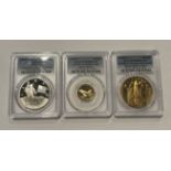 1988 Young Astronauts America In Space 3 Coin Set Gold & Silver Space Shuttle