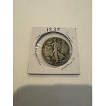 Half dollar silver coin 1935