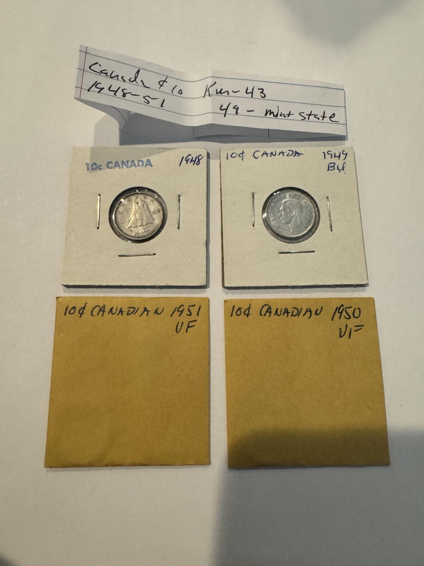 Canada 10 cent silver coin (1948 / 1949)