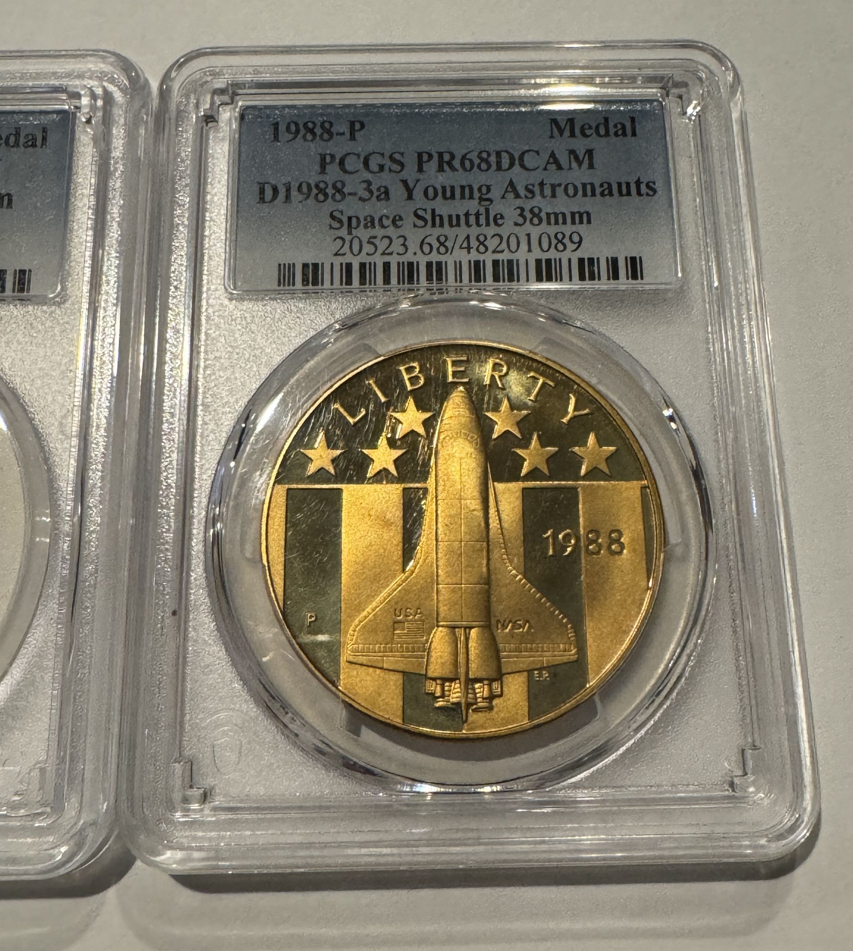 1988 Young Astronauts America In Space 3 Coin Set Gold & Silver Space Shuttle - Image 3 of 6