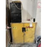 EAGLE FLAMMABLE CABINET LOCKED WITH CONTENTS UNKNOWN + FILE CABINET