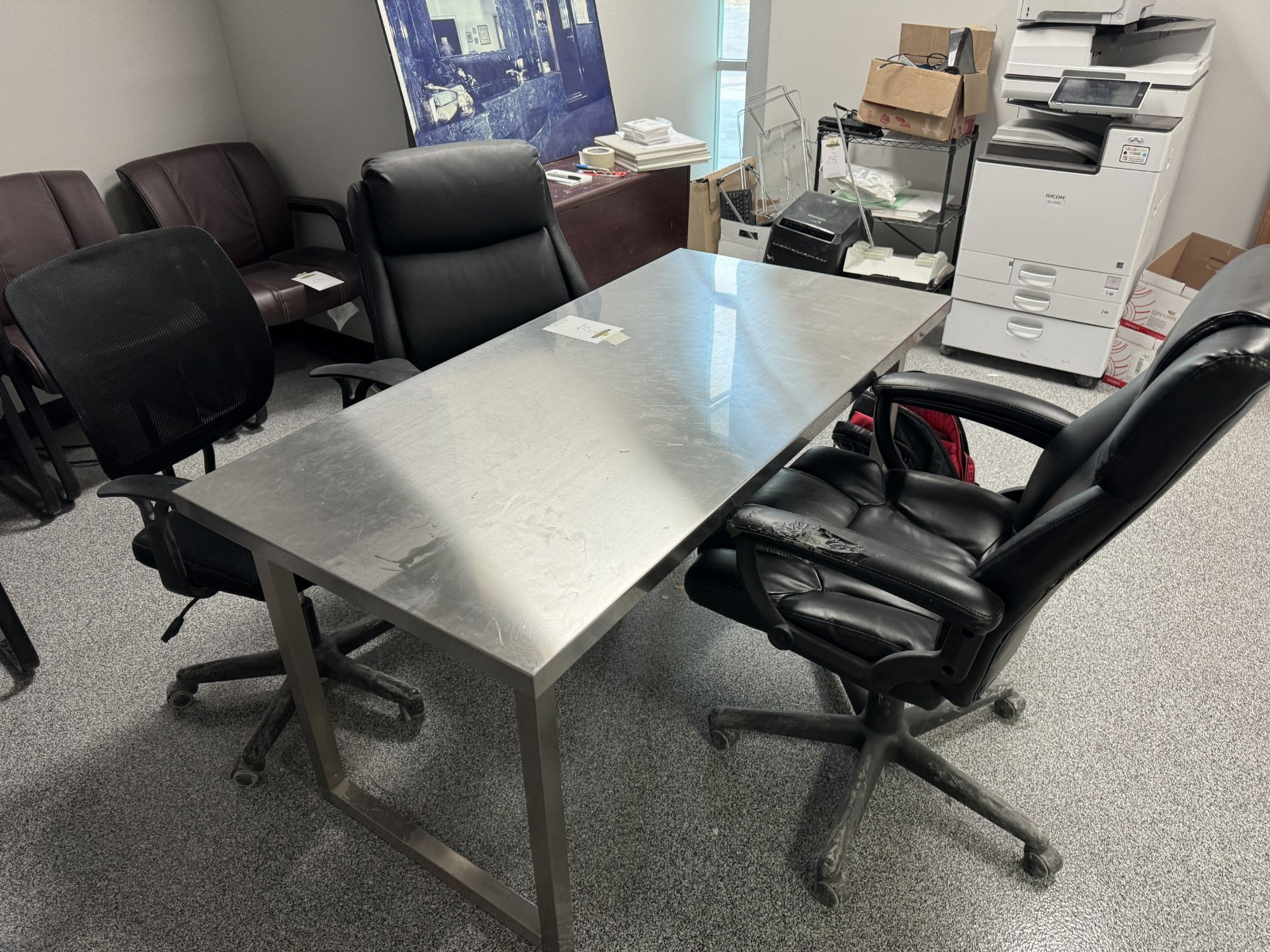 SMALL CONFERENCE WORK TABLE WITH 3 CHAIRS (NOTHING ELSE INCLUDED IN PHOTO) - Image 3 of 3