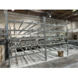 VERTICAL STORAGE WITH CASTERS ON SHELVES RACKING SYSTEM MIX OF 72" & 84" WIDE 10FT + 12FT DEEP