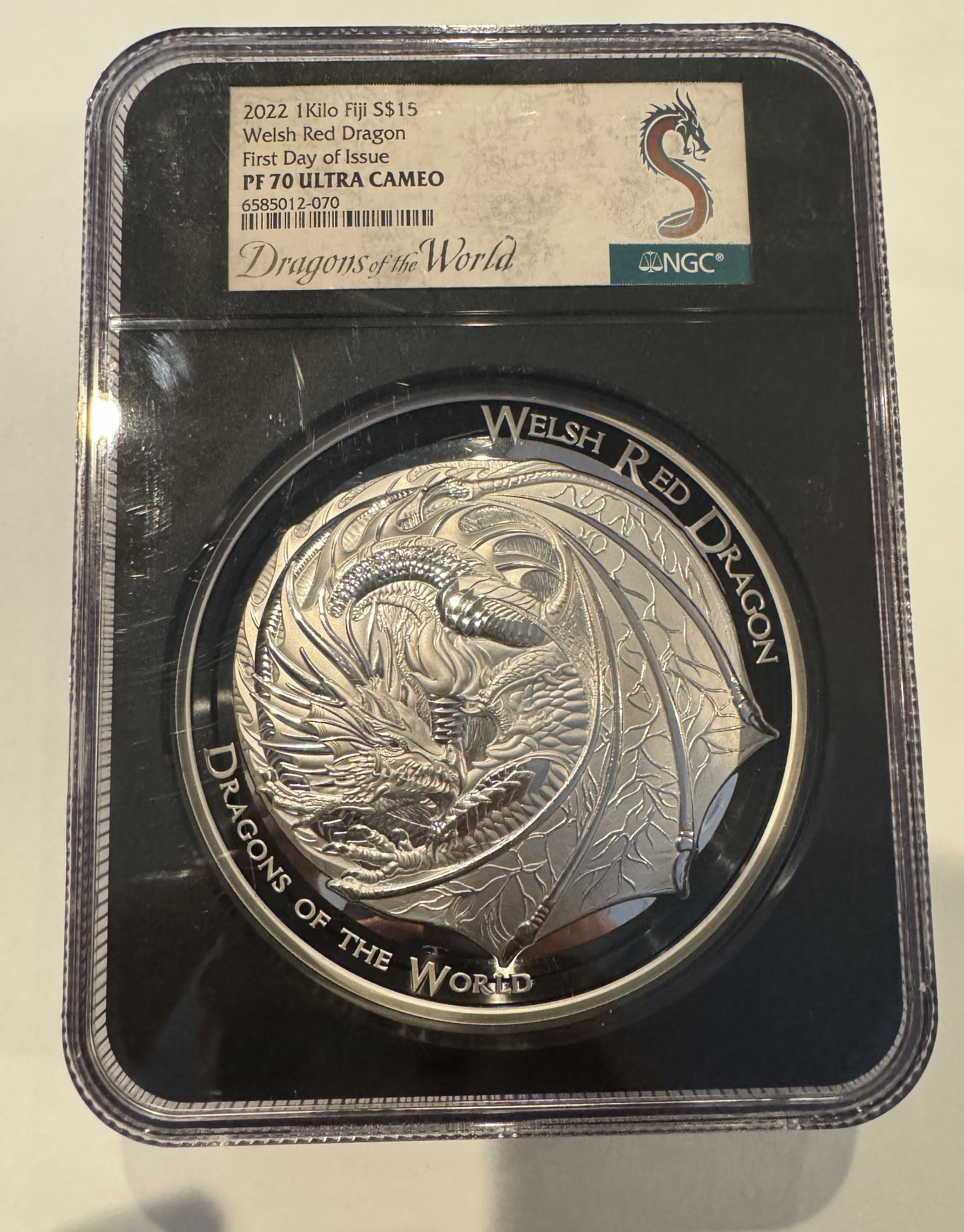 2022 1 KILO SILVER WELSH RED DRAGON