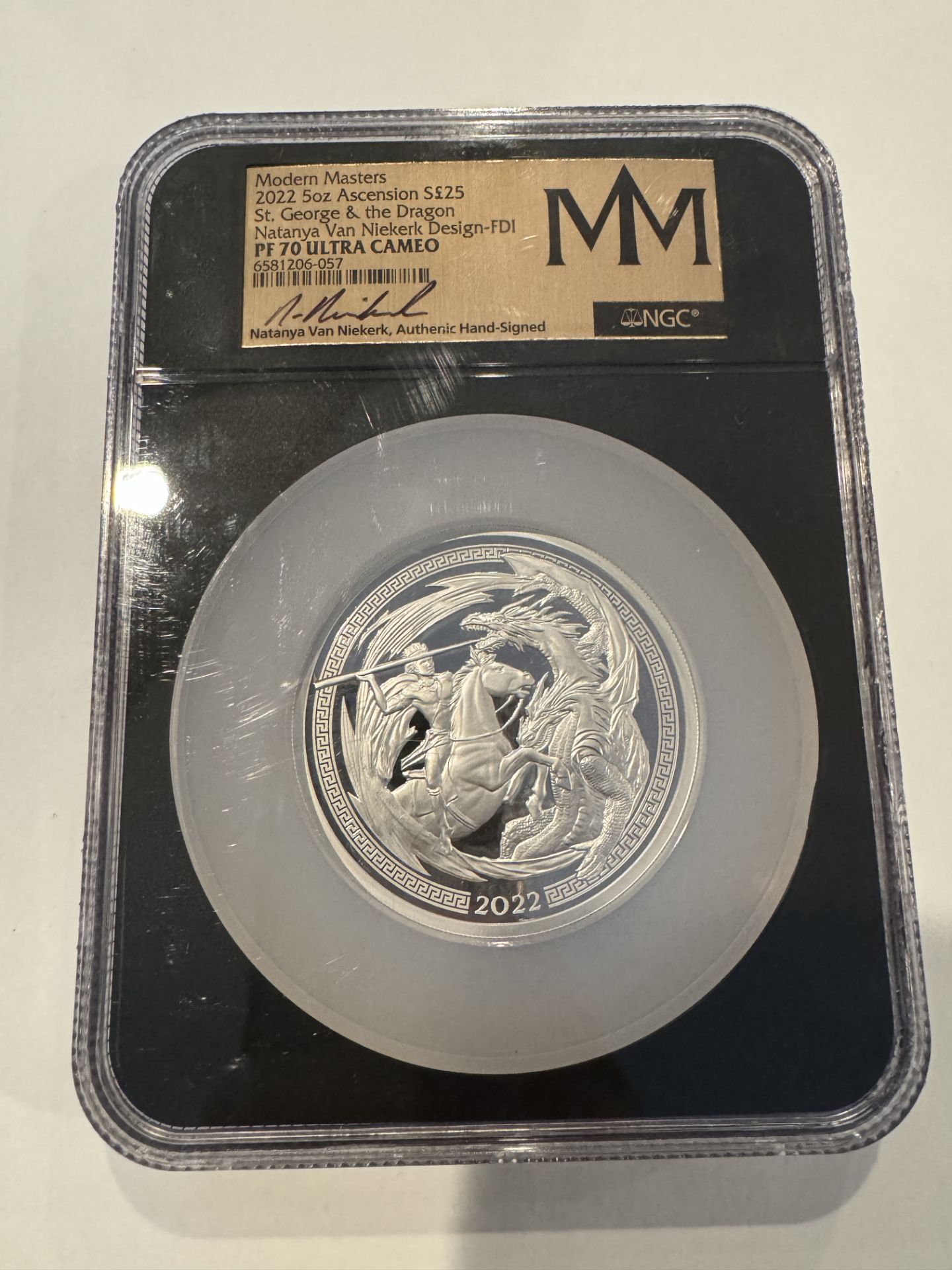 2022 5oz ASCENSION S$25 ST GEORGE & THE DRAGON SILVER