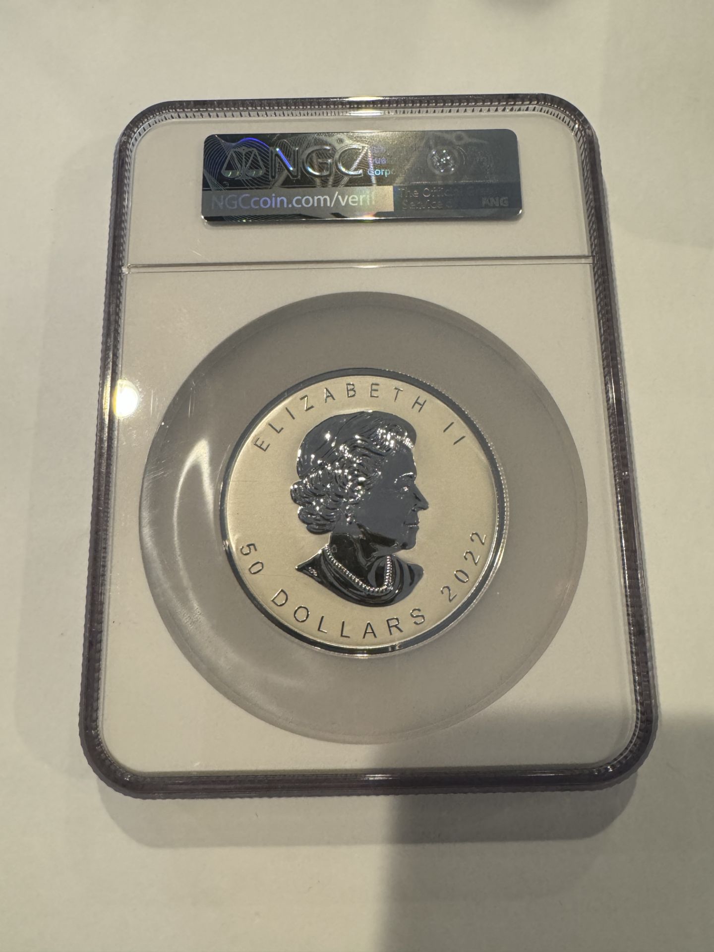 2022 5oz CANADA MAPLE LEAF GRADED - Image 2 of 2