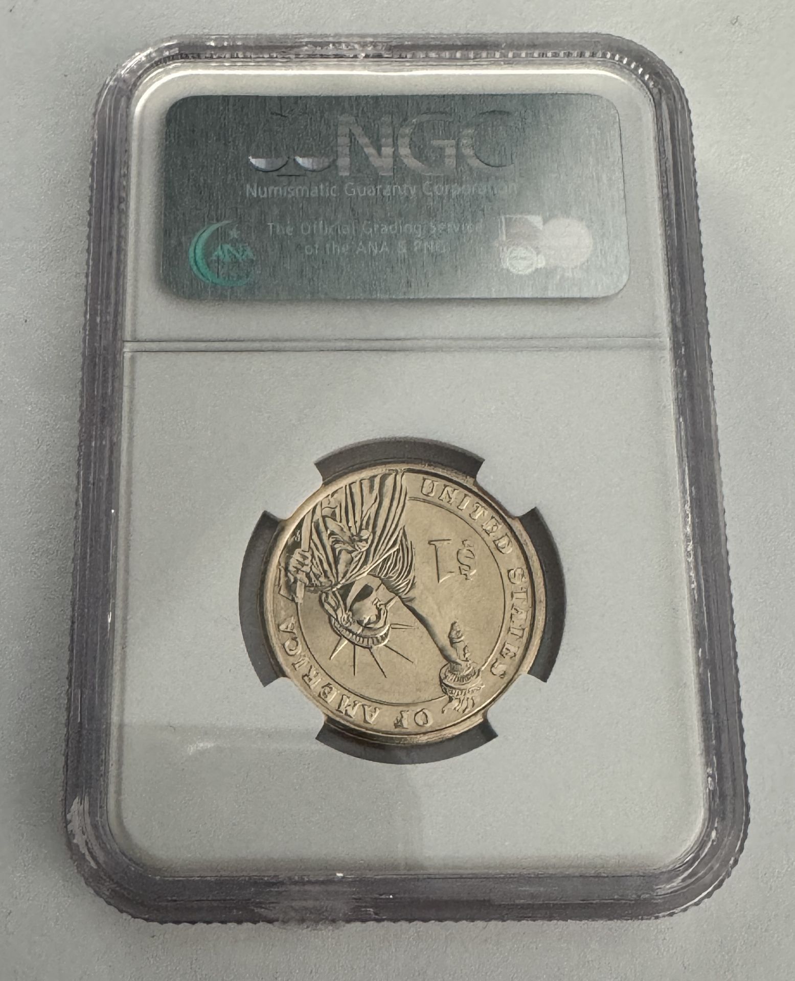 SIXTH PRESIDENT QUINCY ADAMS 2008 $1 DAY OF ISSUE NGC GRADED - Image 2 of 2