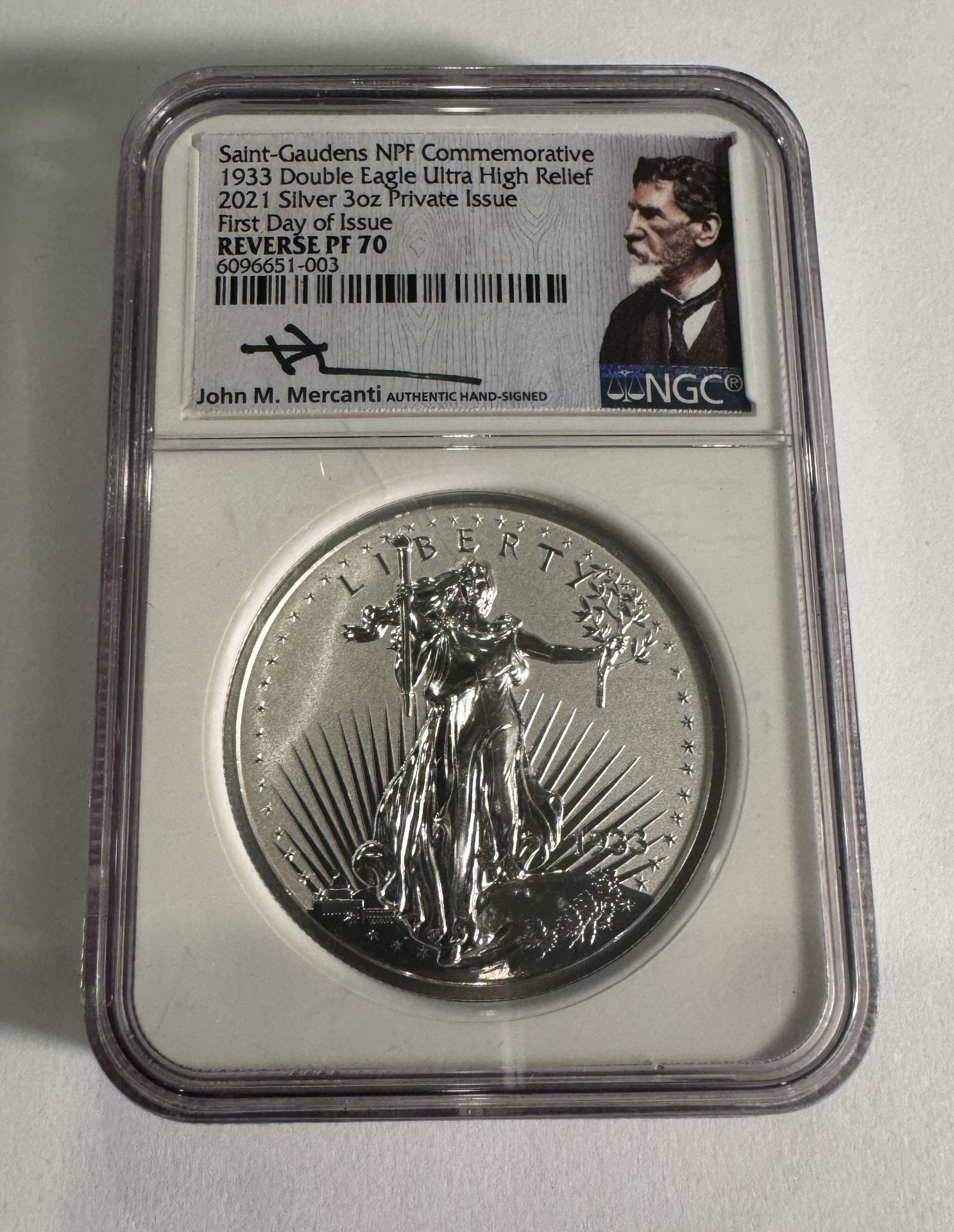 2021 Silver 3oz Saint-Gaudens REVERSE PF70