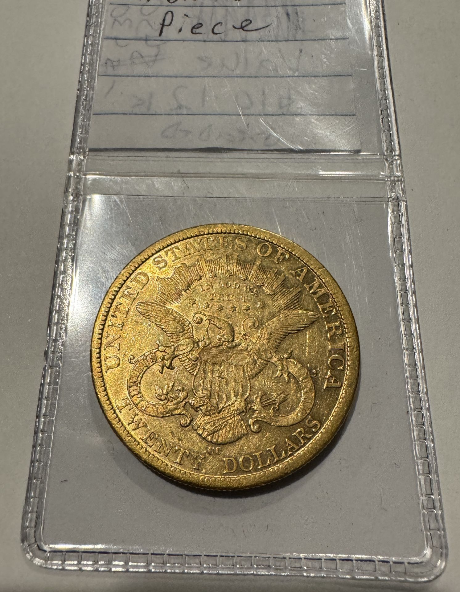 1877-CC $20 GOLD COIN, GRADED VALUE $12,000 - Bild 3 aus 3
