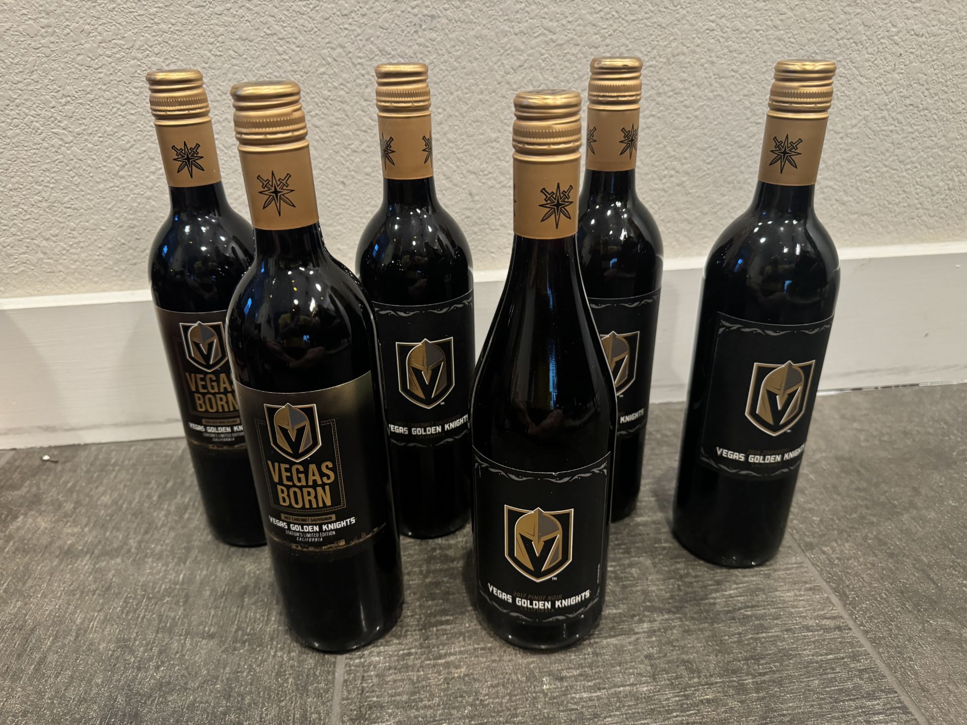 6 SPECIAL EDITION BOTTLES WINE GOLDEN KNIGHTS LAS VEGAS