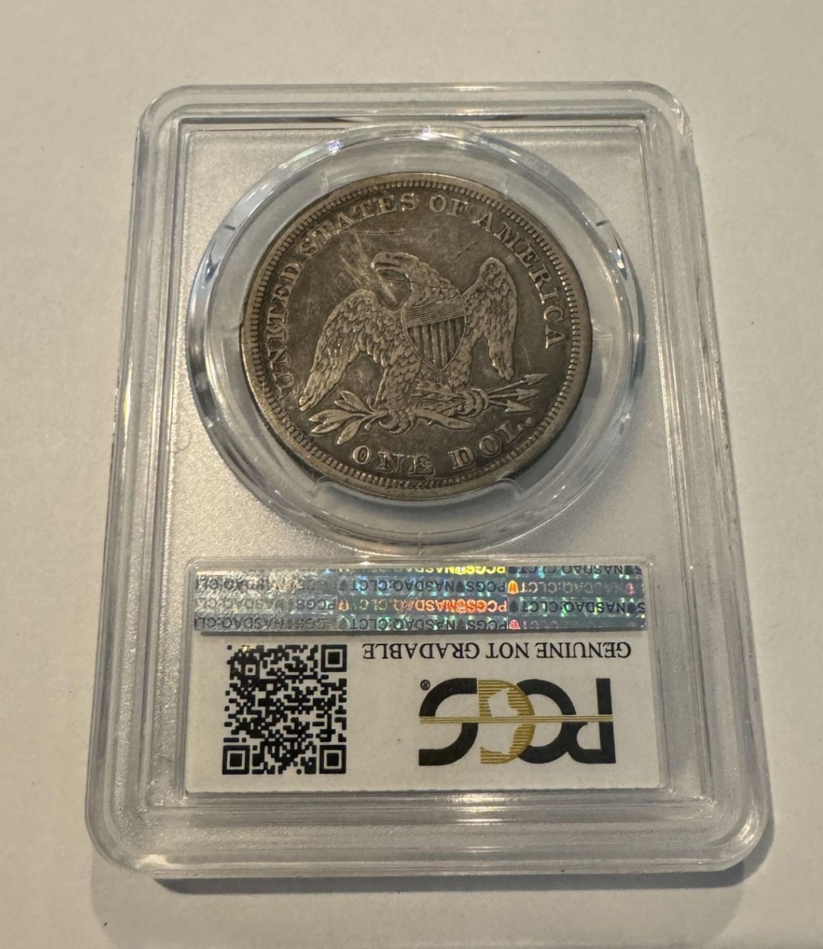 1863 $1 PCGS GENUINE GRAFFITI-VF DETAIL - Image 2 of 2