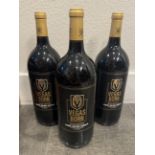 3 LARGE SPECIAL EDITION 1 LTR BOTTLES WINE GOLDEN KNIGHTS LAS VEGAS