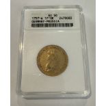 GOLD COIN 1797-A 1F'OR FROM GERMANY PRUSSIA ANACS GRADED AU 50