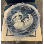 COLLECTIBLE CERAMIC PLATE - ALLAN BRUNETTIN PAINT - IN ORIGINAL BOX WITH PAPERS