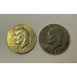 1974-1978 $1 - GOLD TONE EISENHOWER COINS