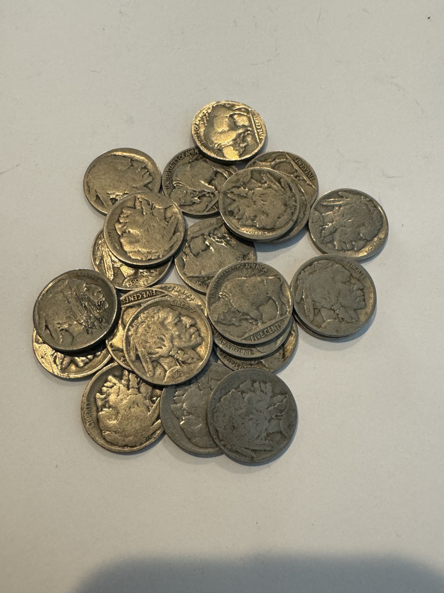 23 PCS OF US BUFFALO NICKEL INDIAN HEAD - FIVE CENT COINS - Image 2 of 2