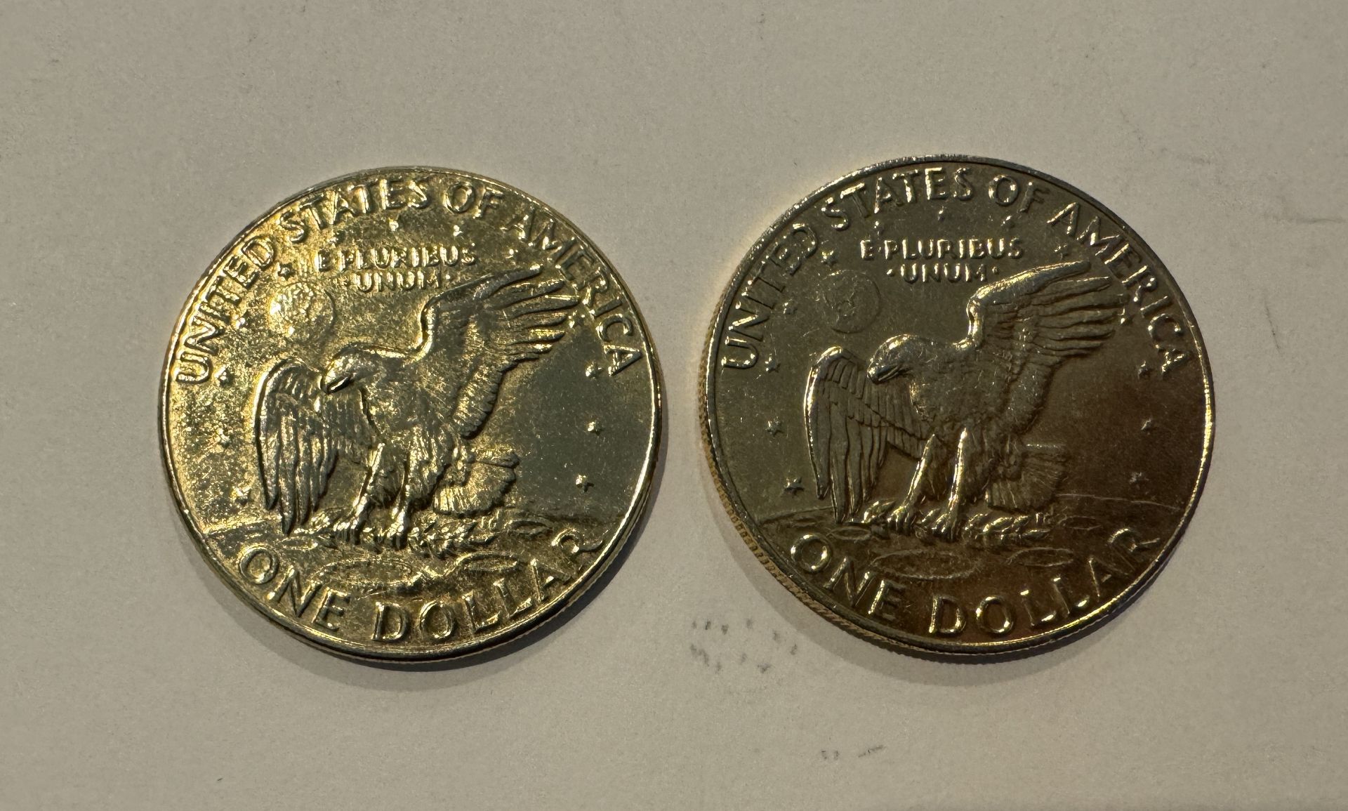 1974-1978 $1 - GOLD TONE EISENHOWER COINS - Image 2 of 2