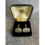 RETRO 1990’S CUFFLINKS GOLDEN EAGLE - SILVER GOLD TONE - IN BOX OF ISSUE