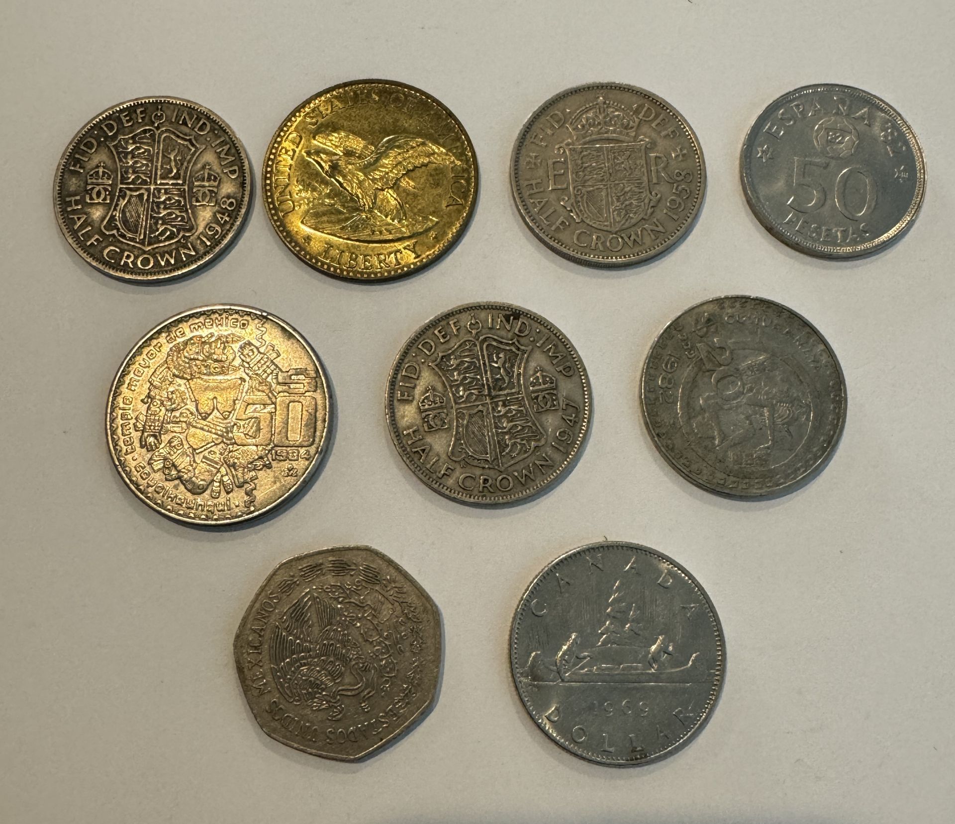 LOT OF 9 DIFFERENT VINTAGE COINS - Image 2 of 2