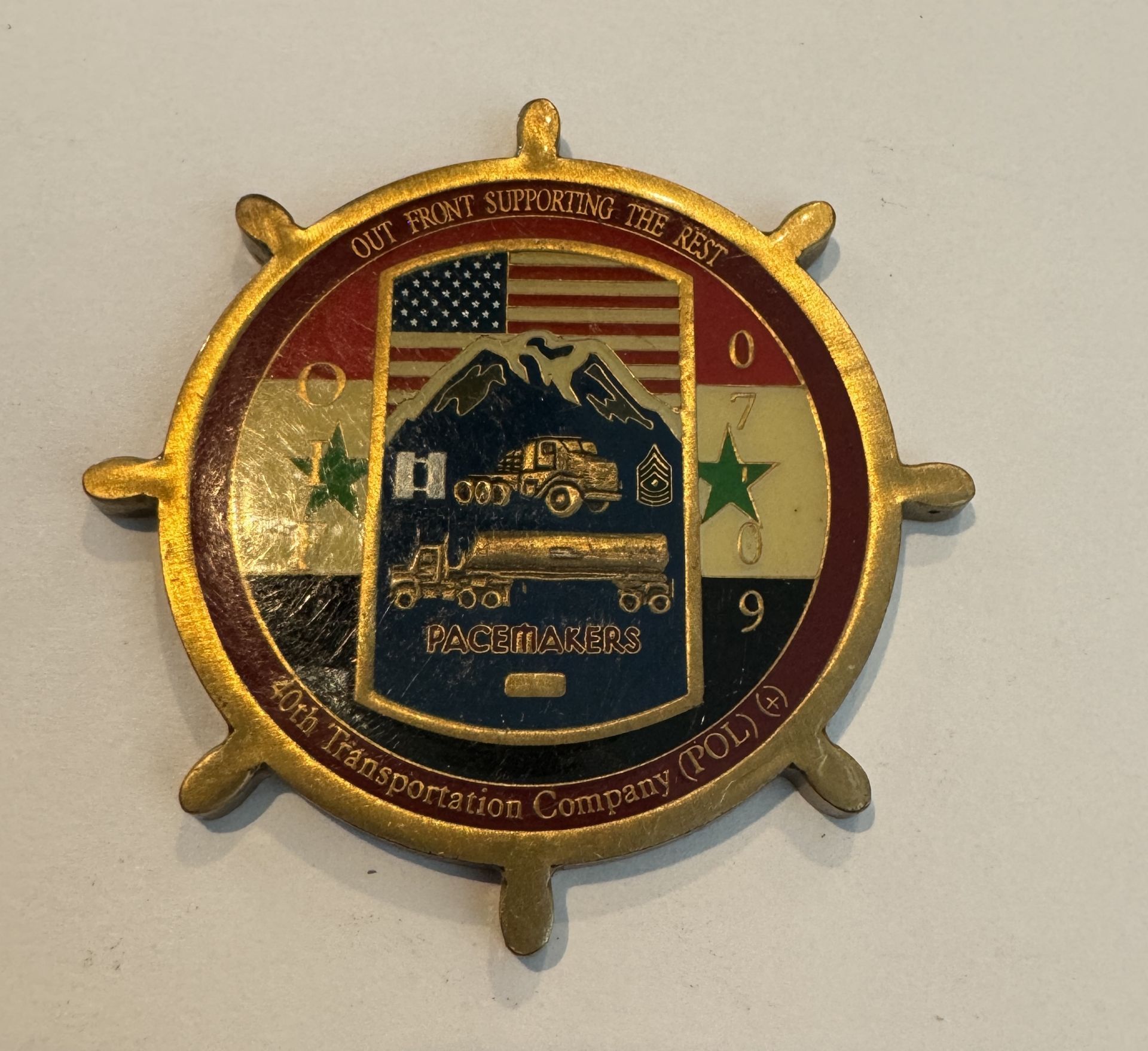 US MILITARY 40TH TRANSPORTATION COMPANY TOKEN/COIN - Image 2 of 2