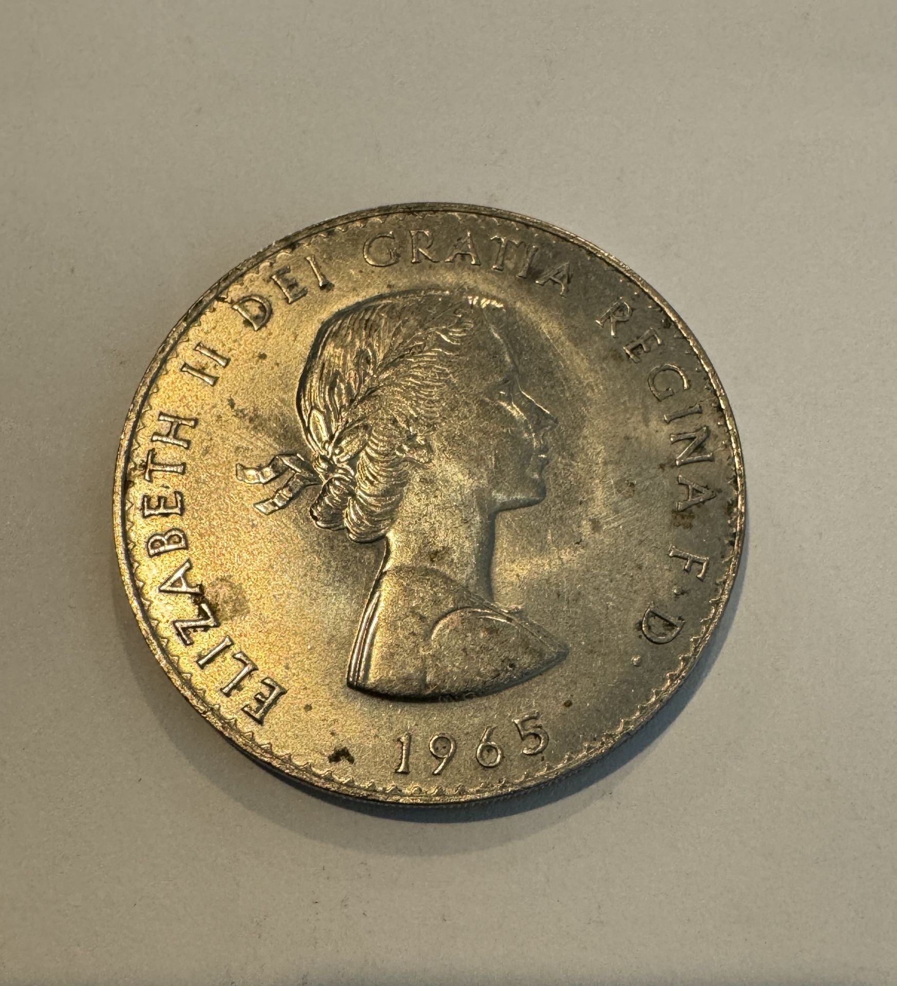 1965 SIR WINSTON CHURCHILL COMMEMORATIVE CROWN COIN - Image 2 of 2