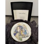 COLLECTIBLE CERAMIC PLATE - SARAH AND ISAAC PAINT - IN ORIGINAL BOX WITH PAPERS