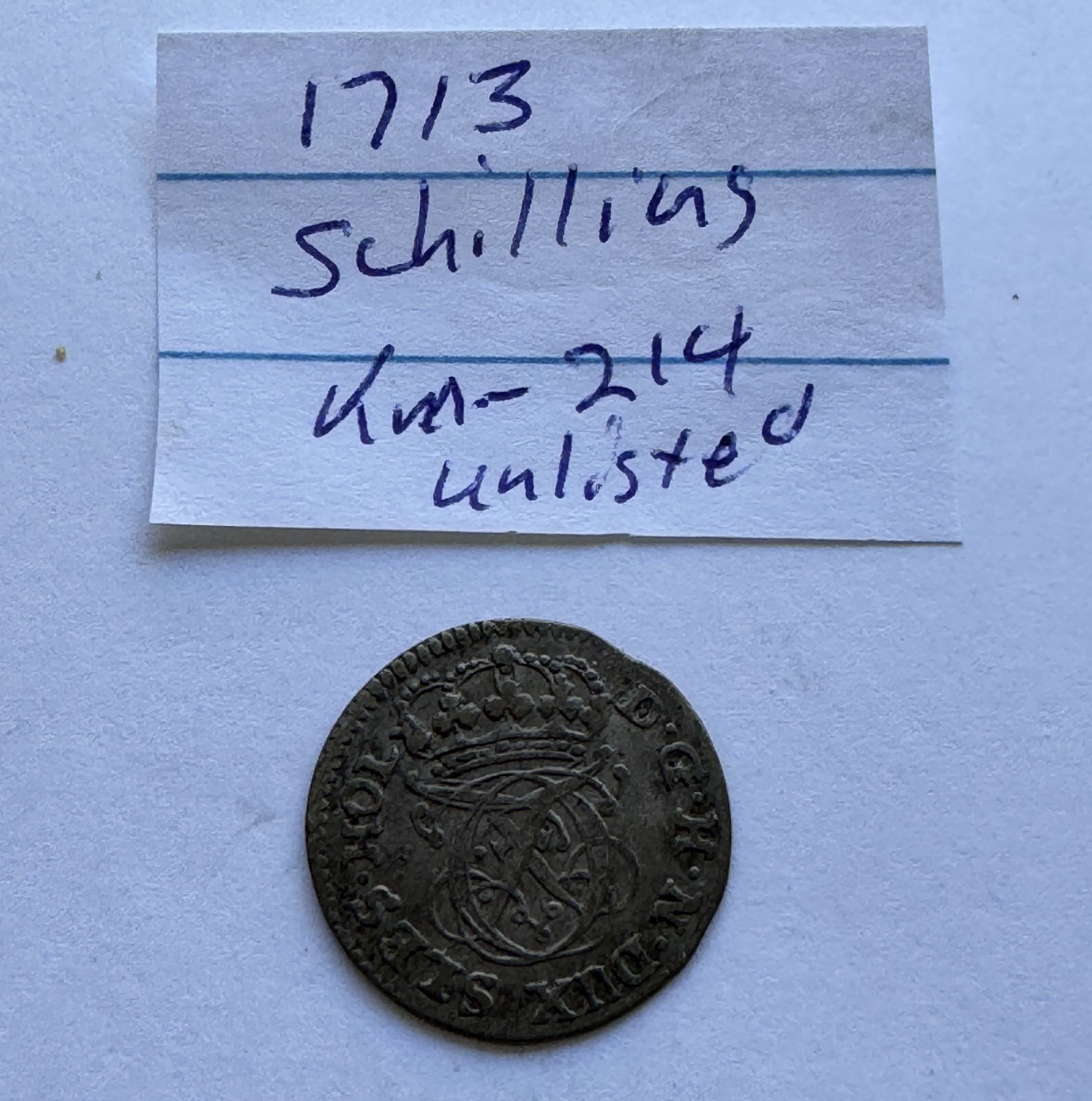 1713 KARL FRIEDRICH SHILLING COIN - Image 2 of 2