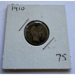 1910 BARBER DIME COIN