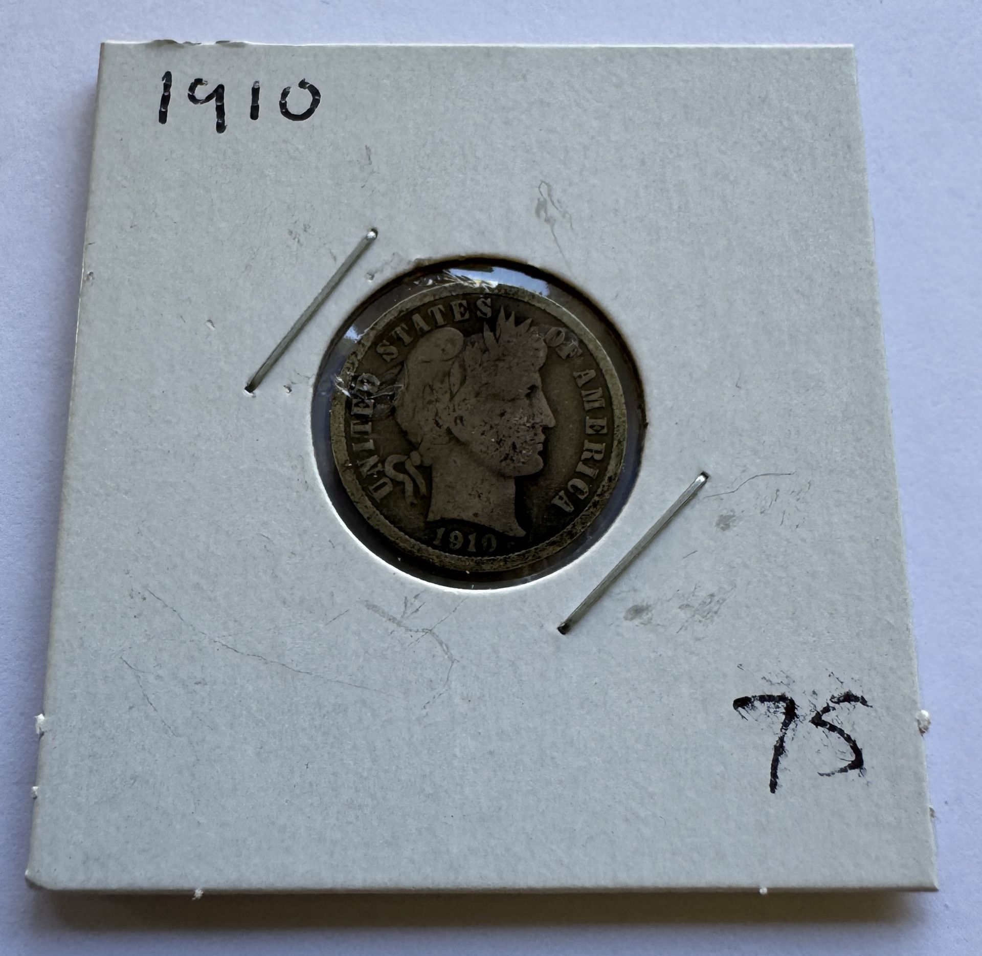 1910 BARBER DIME COIN