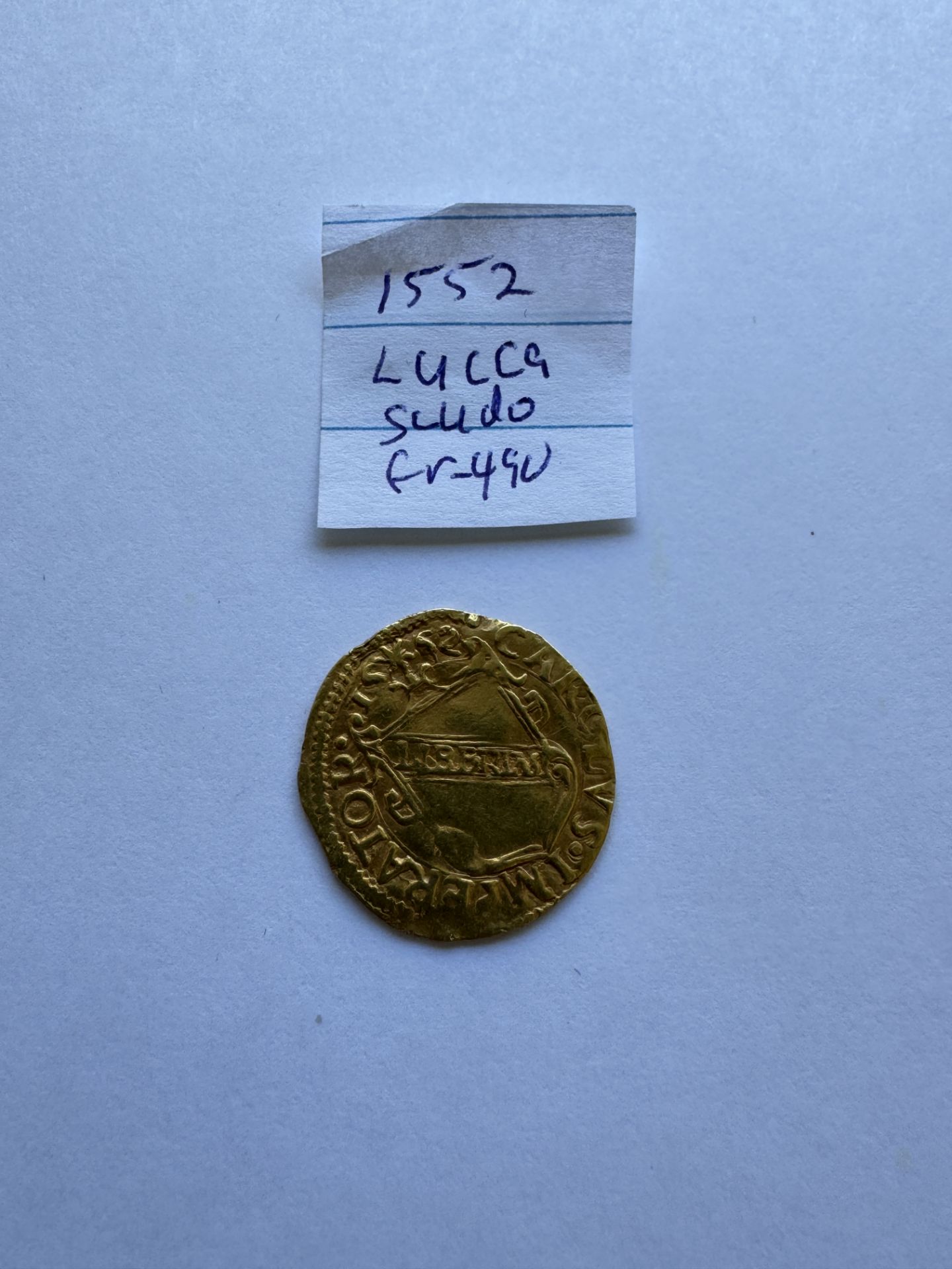 1552 LUCCA SCUDO D'ORO COIN Numista 100% rarity index - Image 2 of 2